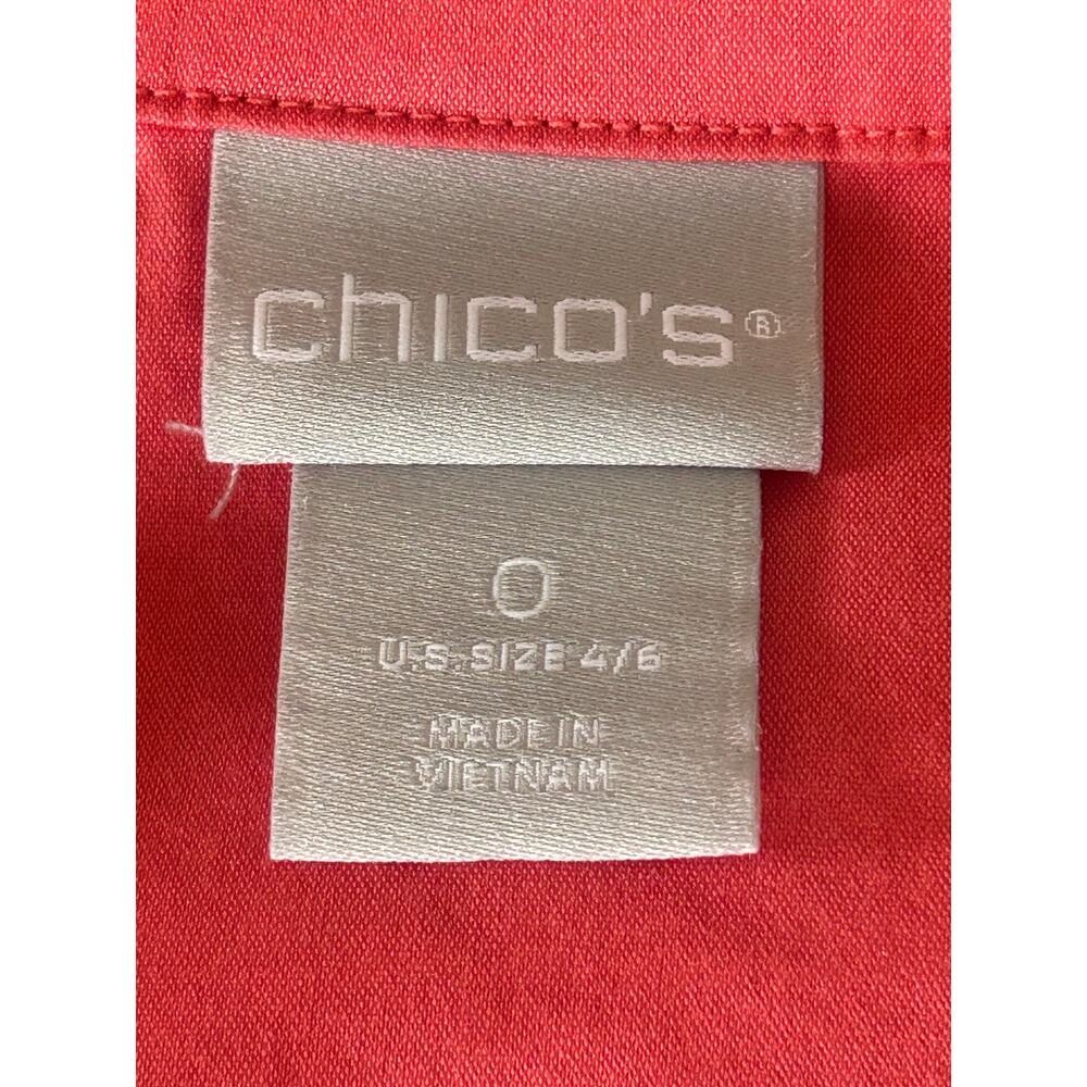 Chico’s Poplin Calypso Coral A Line Dress/Coverup Size 0 - Picture 8 of 9